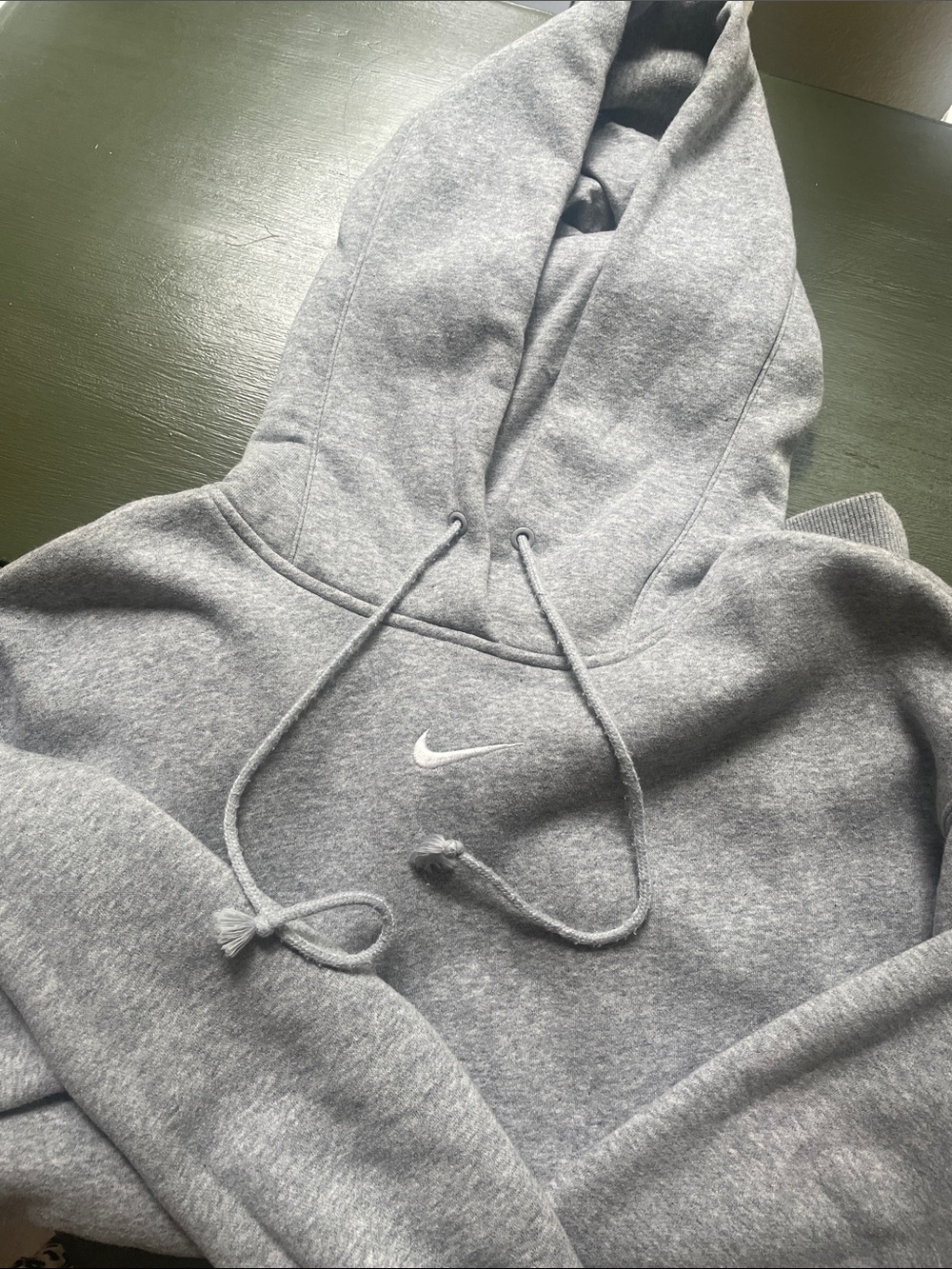 Nike Light Gray Pullover Hoodie with White Swoosh